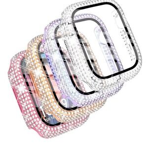 CHANCHY 4 Pack Apple Watch Case 41mm Series 9 8 7 Crystal Bling Bumper